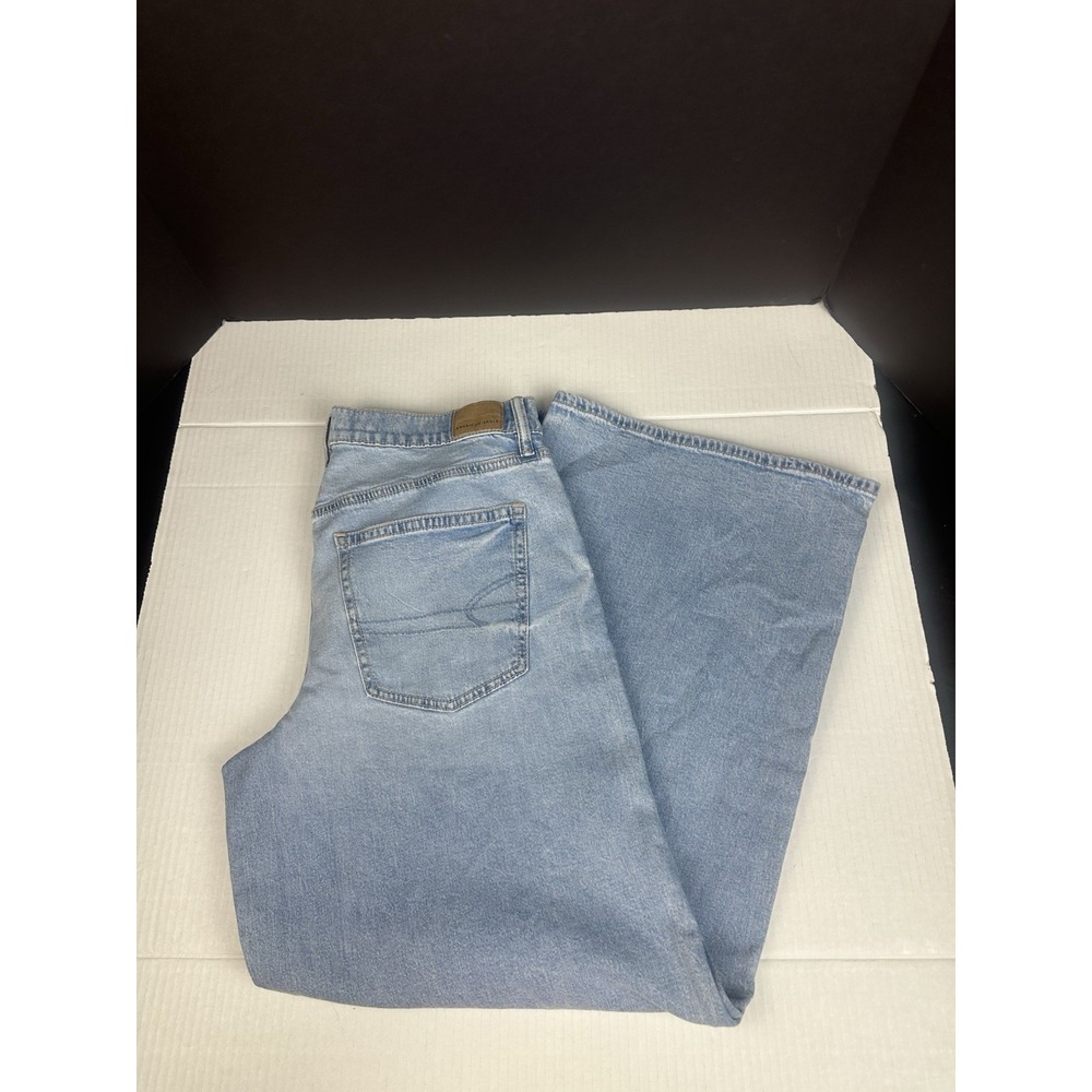 American Eagle Low Rise Ultra Wide Leg Jeans Sz 6 Regular Light Wash Denim Y2K